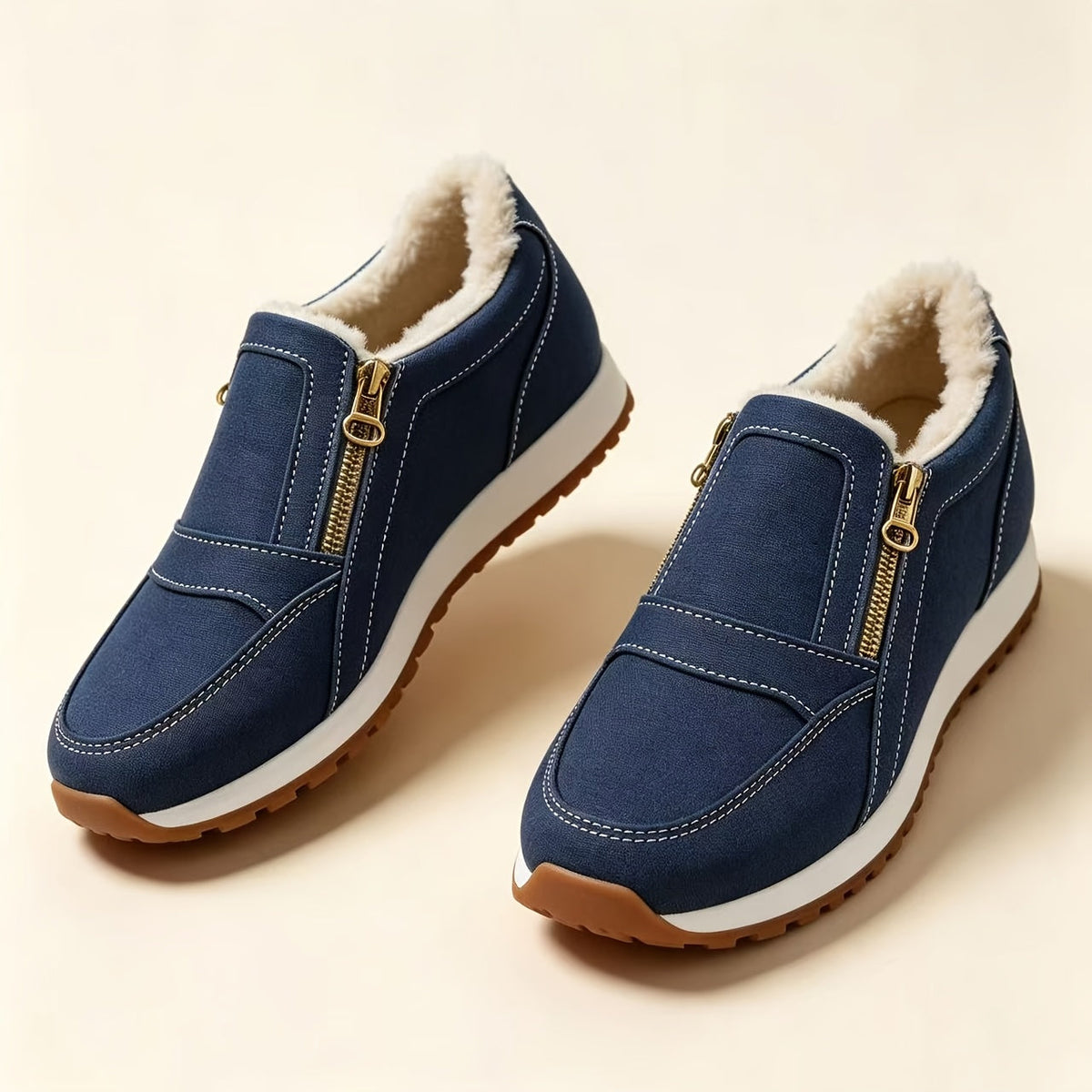 Janne – fodrad slip-on med dubbla dragkedjor
