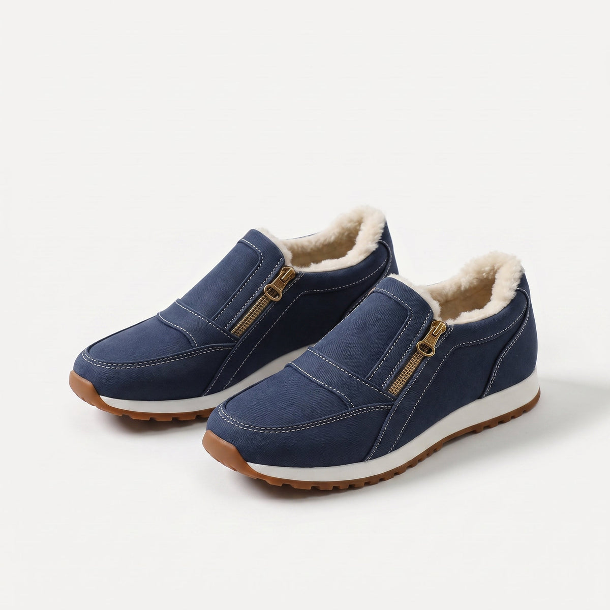Janne – fodrad slip-on med dubbla dragkedjor