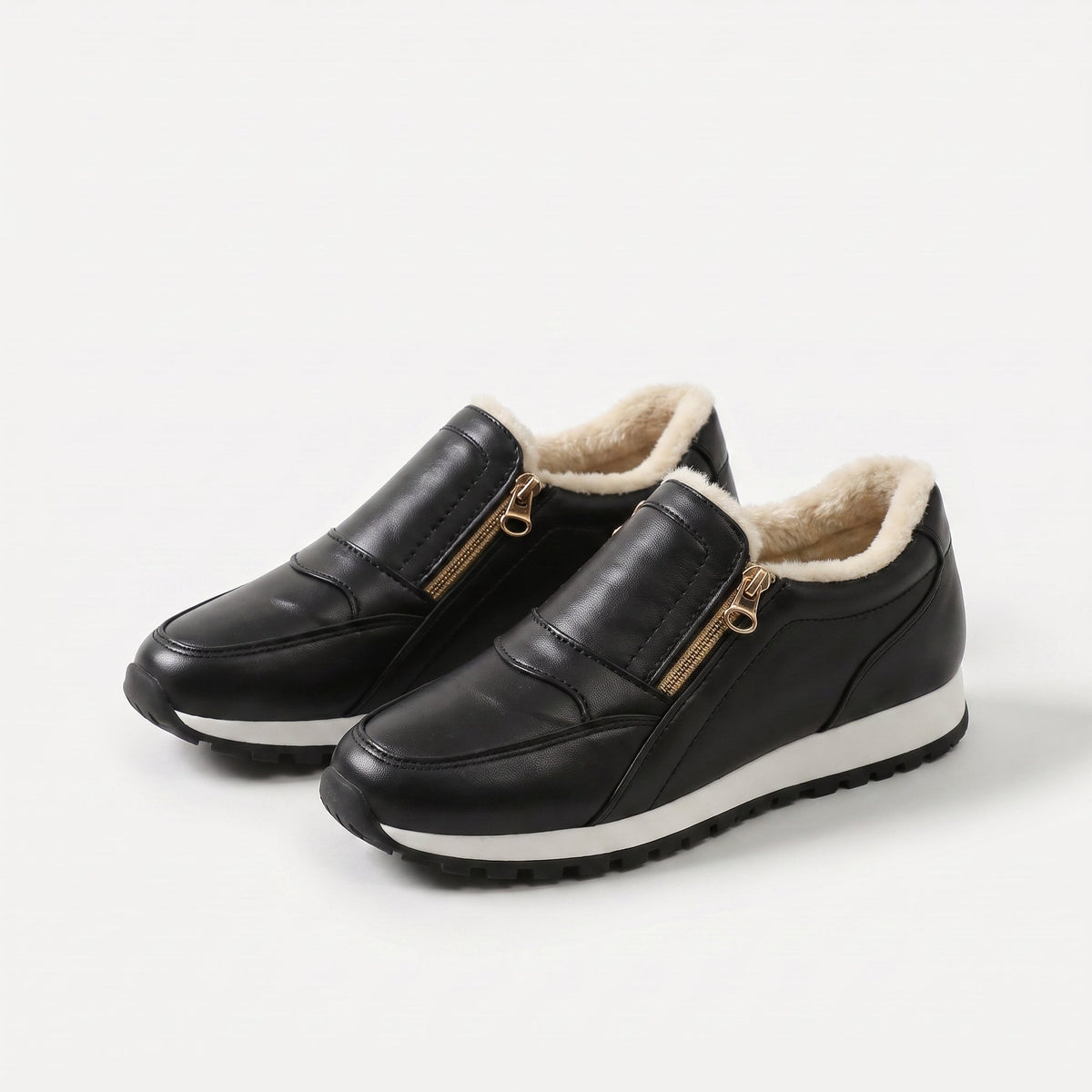 Janne – fodrad slip-on med dubbla dragkedjor