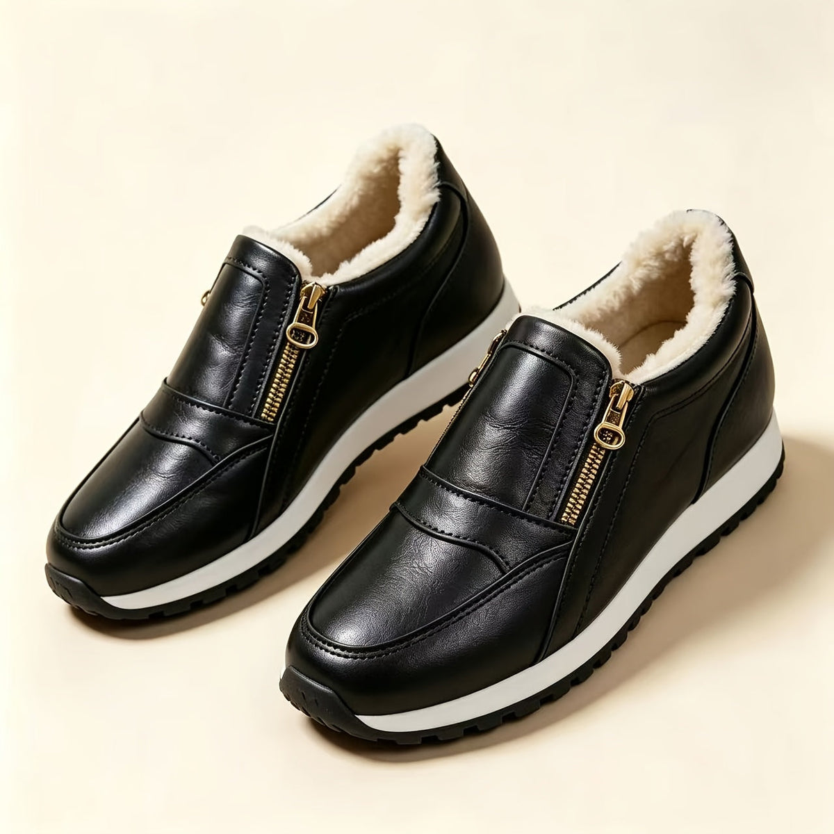Janne – fodrad slip-on med dubbla dragkedjor