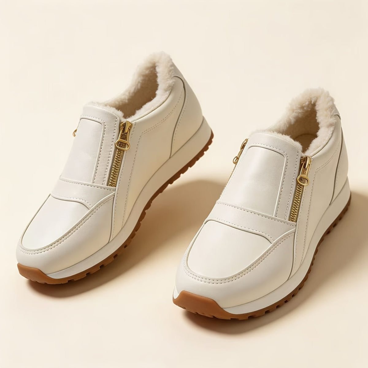 Janne – fodrad slip-on med dubbla dragkedjor
