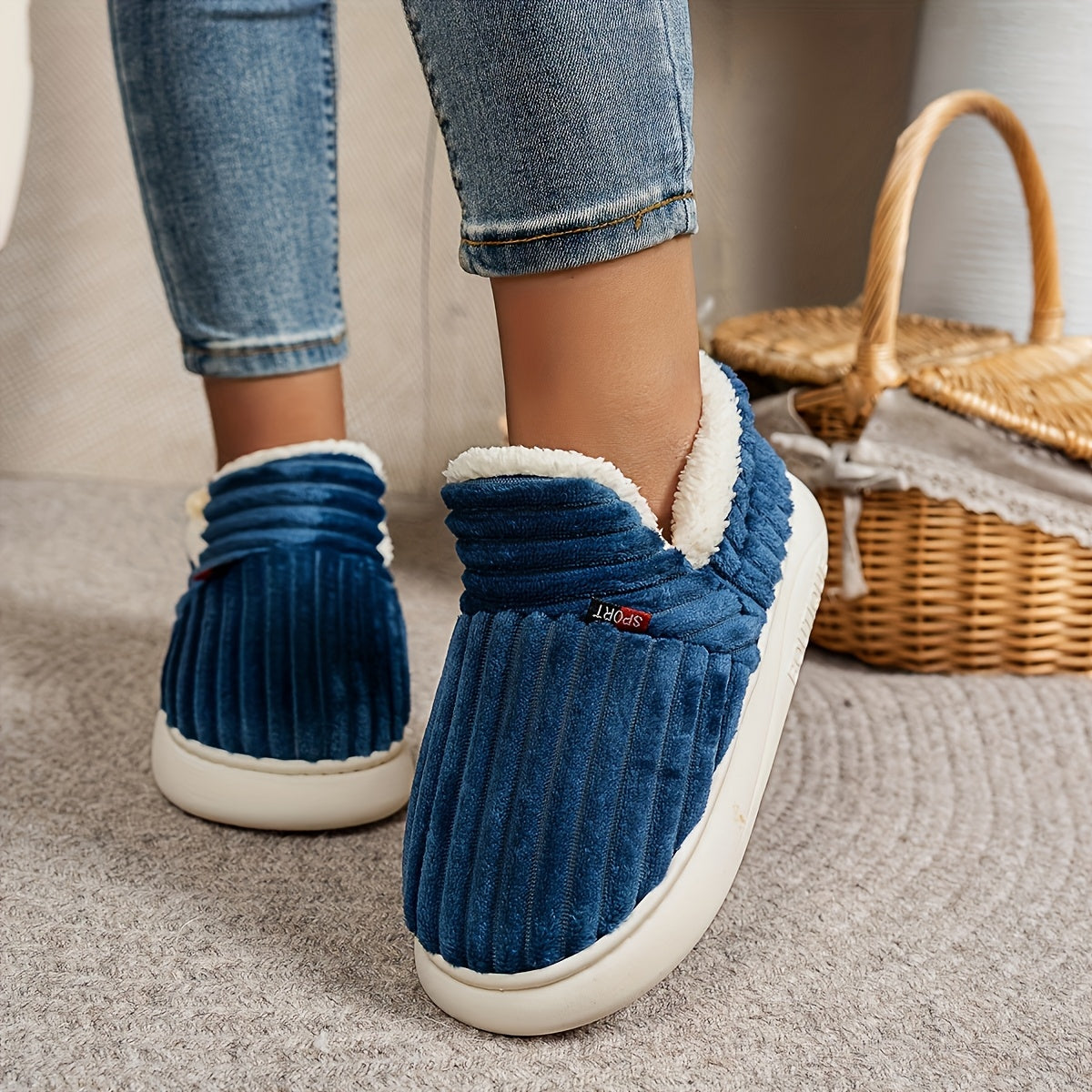 Vera – stickade tofflor